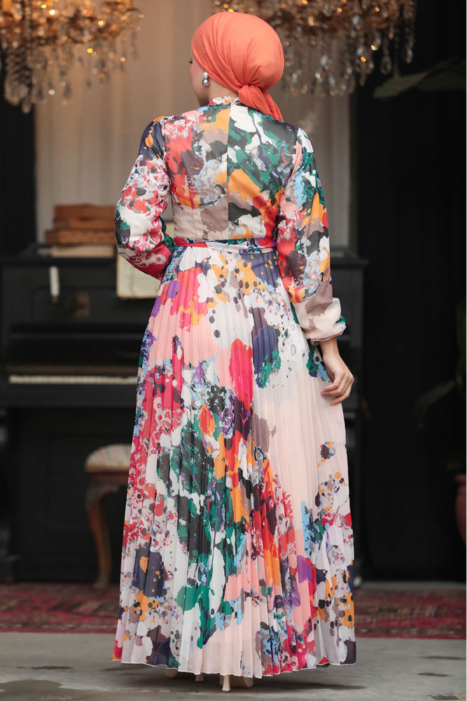 Modest Fuchsia Maxi Dress 30066F - 7