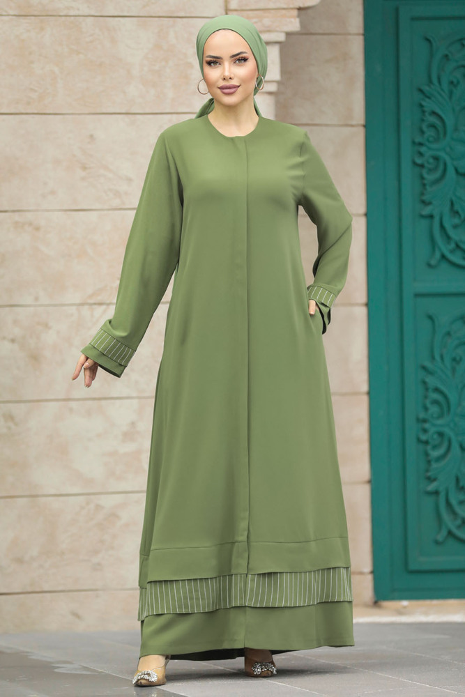Modest Khaki Abaya 20132HK - 1