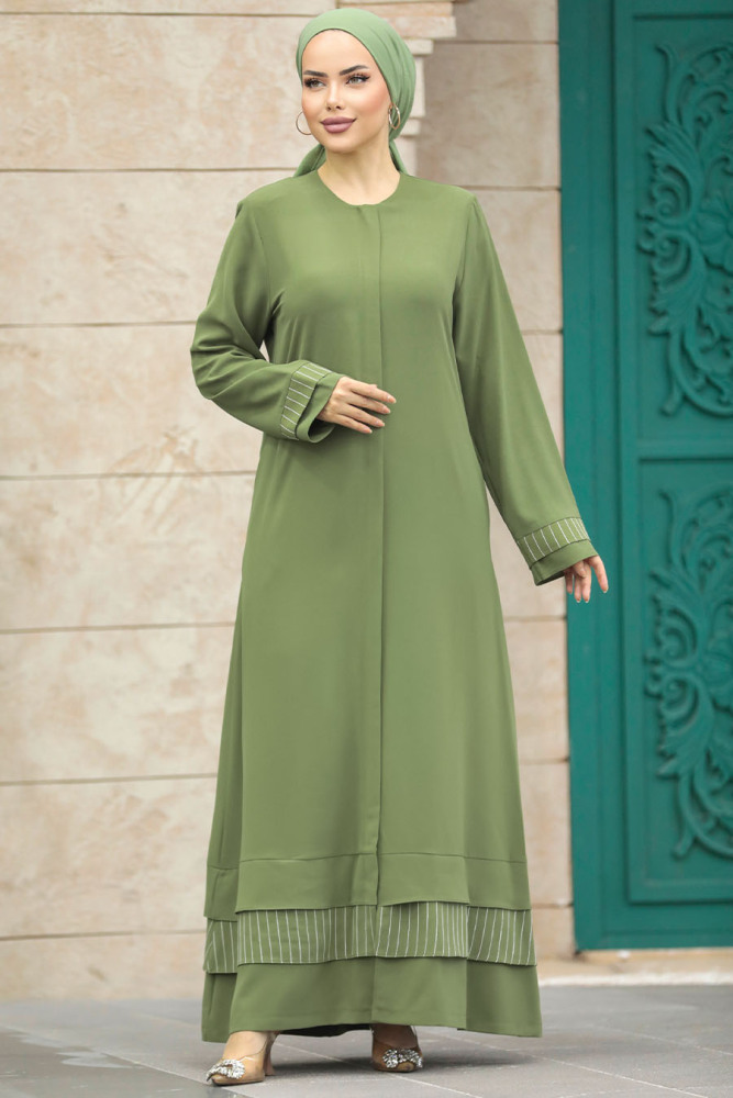 Modest Khaki Abaya 20132HK - 2