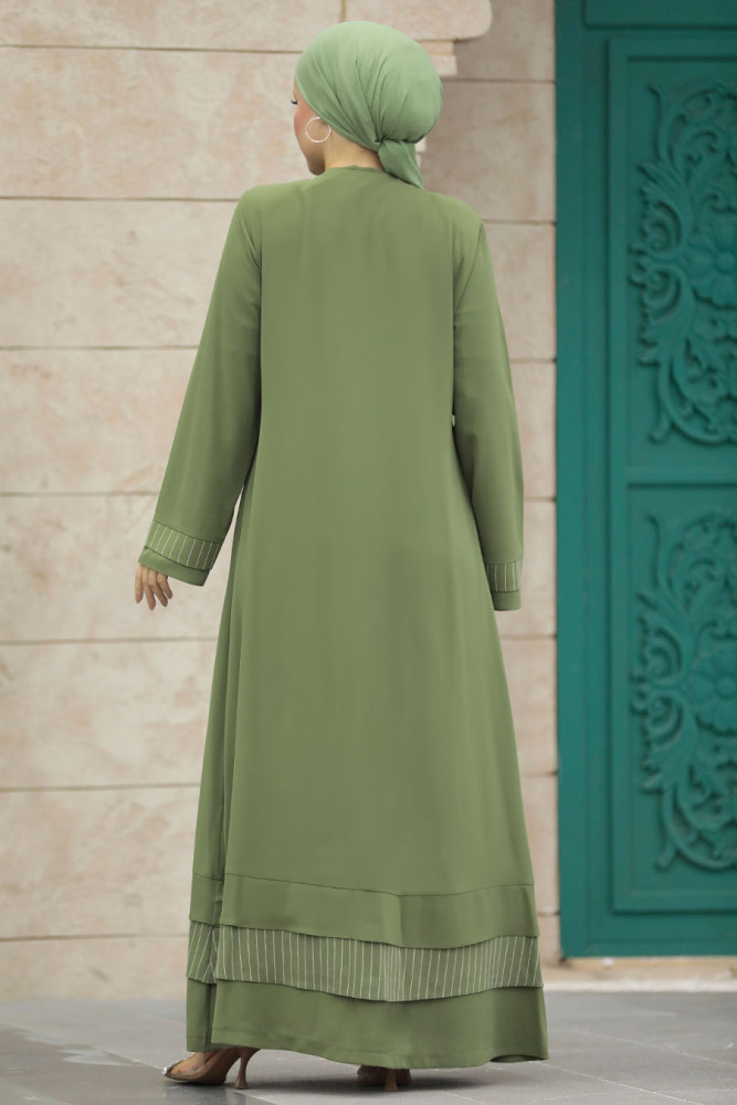Modest Khaki Abaya 20132HK - 4