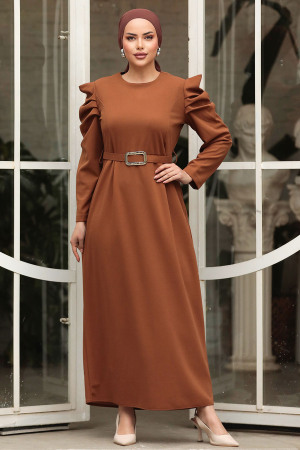 Neva Style - Modest Sunuff Colored Formal Dress 644TB - 2