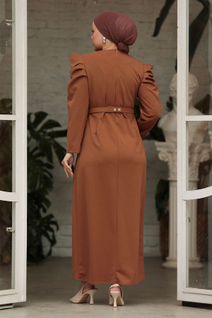 Neva Style - Modest Sunuff Colored Formal Dress 644TB - 3