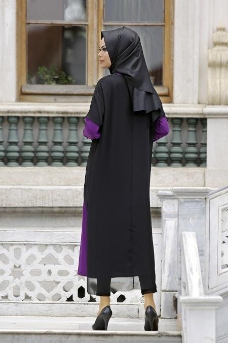Neva Style - Mor / Siyah Tunik - 3