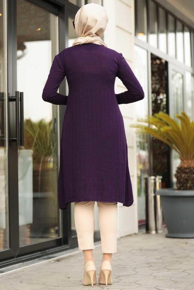 Neva Style - Mor Tesettür Triko Tunik 2321MOR - 2