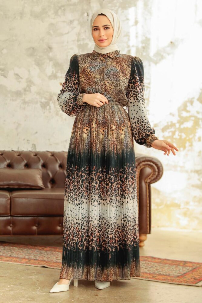 Mustard Hijab Dress 3878HR - 1