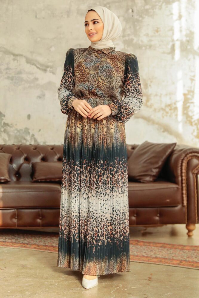 Mustard Hijab Dress 3878HR - 2