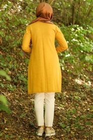 Neva Style - Mustard Hijab Knitwear Tunic 14607HR - Thumbnail