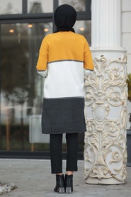 Neva Style - Mustard Hijab Knitwear Tunic 4474HR - Thumbnail