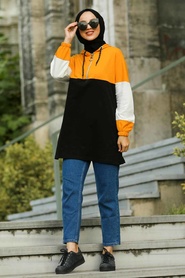 Neva Style - Mustard Hijab Sweatshirt 1151HR - Thumbnail