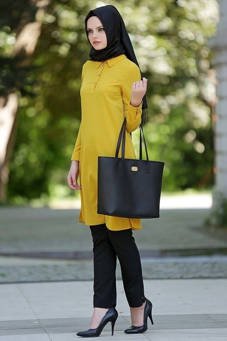 Neva Style - Mustard Hijab Tunic 810HR