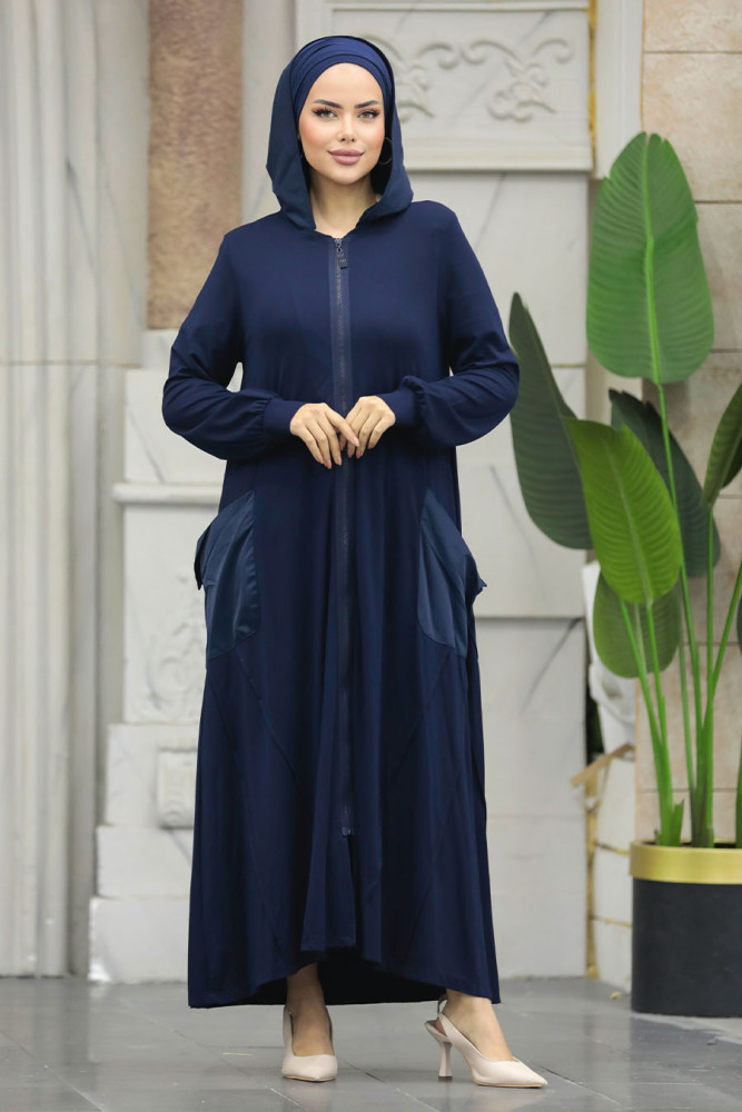 Navy Blue Abaya Dubai 20129L - 2