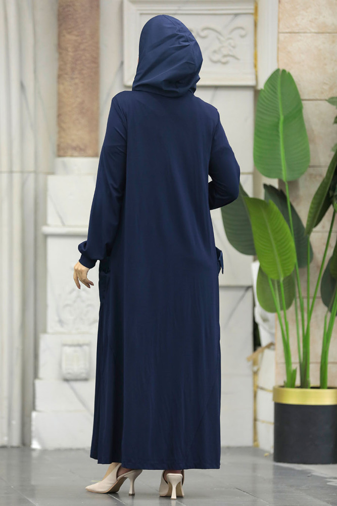 Navy Blue Abaya Dubai 20129L - 3