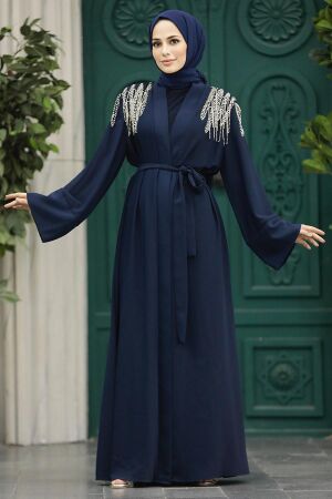 Navy Blue High Abaya 391300L - 1