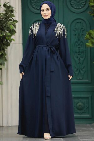 Navy Blue High Abaya 391300L - 3