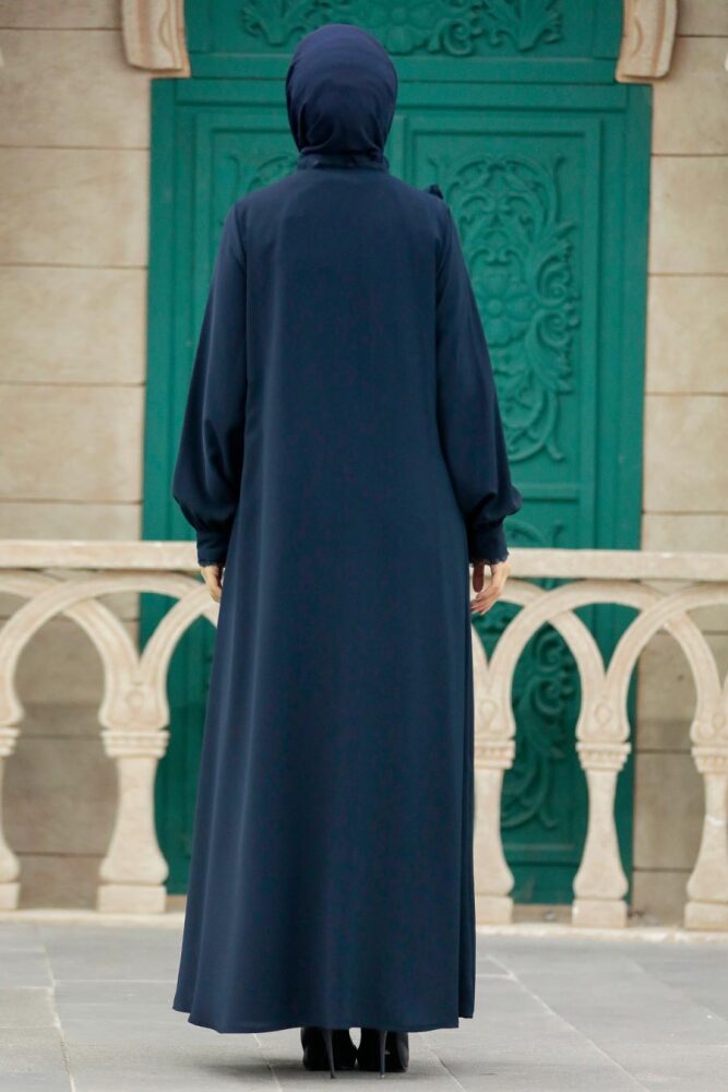 Neva Style - Navy Blue High Quality Turkish Abaya 380100L - 3