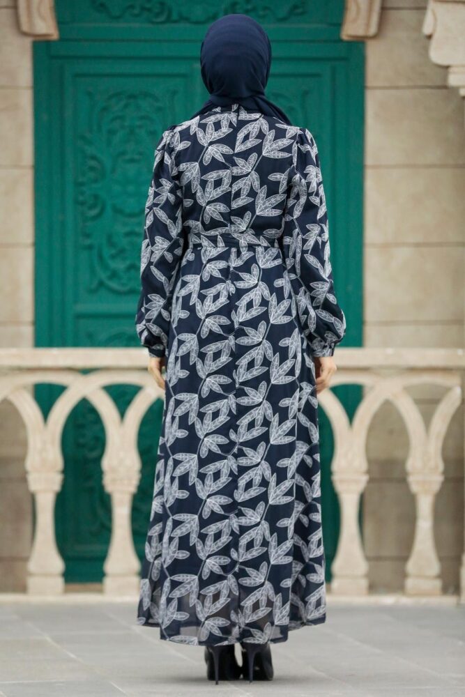 Navy Blue Hijab For Women Dress 352910L - 4