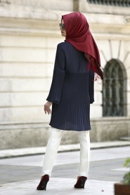 Neva Style - Navy Blue Hijab Tunic 267L - Thumbnail