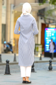 Neva Style - Navy Blue Hijab Tunic 2901L - Thumbnail