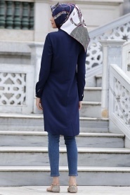 Neva Style - Navy Blue Hijab Tunic 810L - Thumbnail