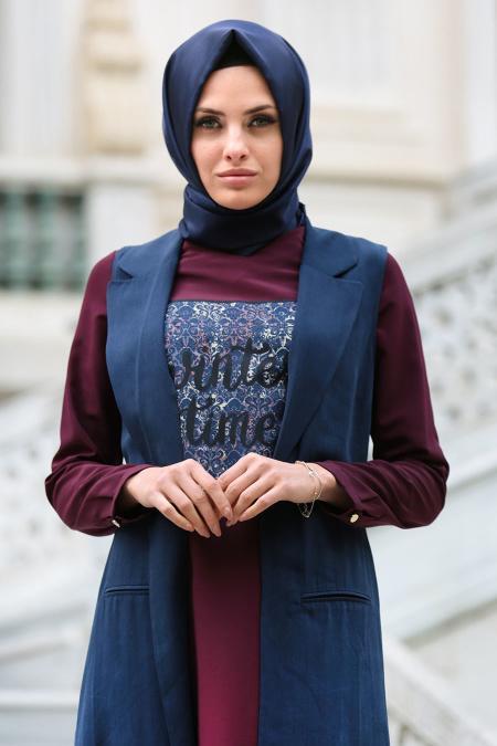 Tunik / Yelek İkili Lacivert Takım 9033L - 2