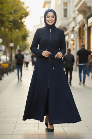 Navy Blue Hijab Turkish Abaya 60125L 