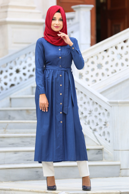 Neva Style - Navy Blue Hijab Vest 4053L