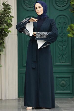 Navy Blue Long Abaya 601800L - 2