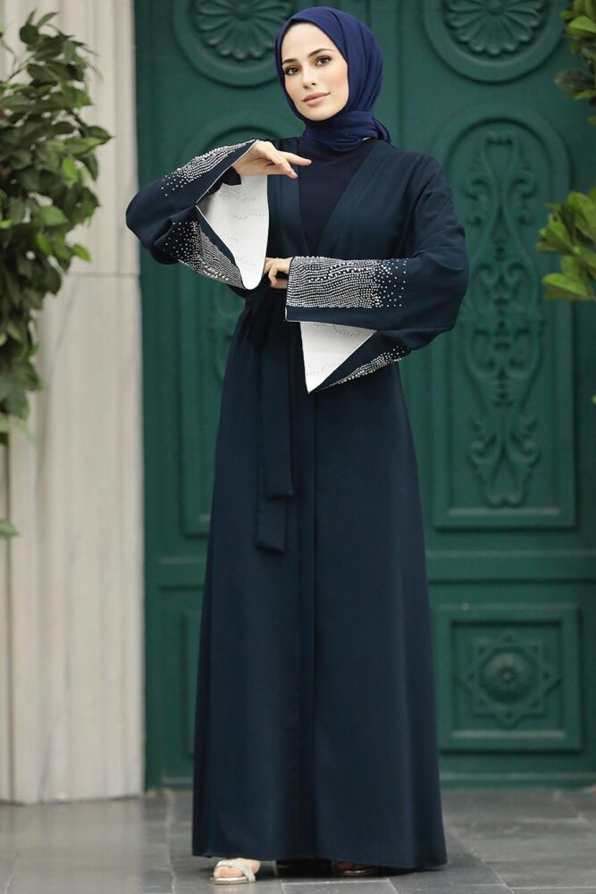 Navy Blue Long Abaya 601800L - 2