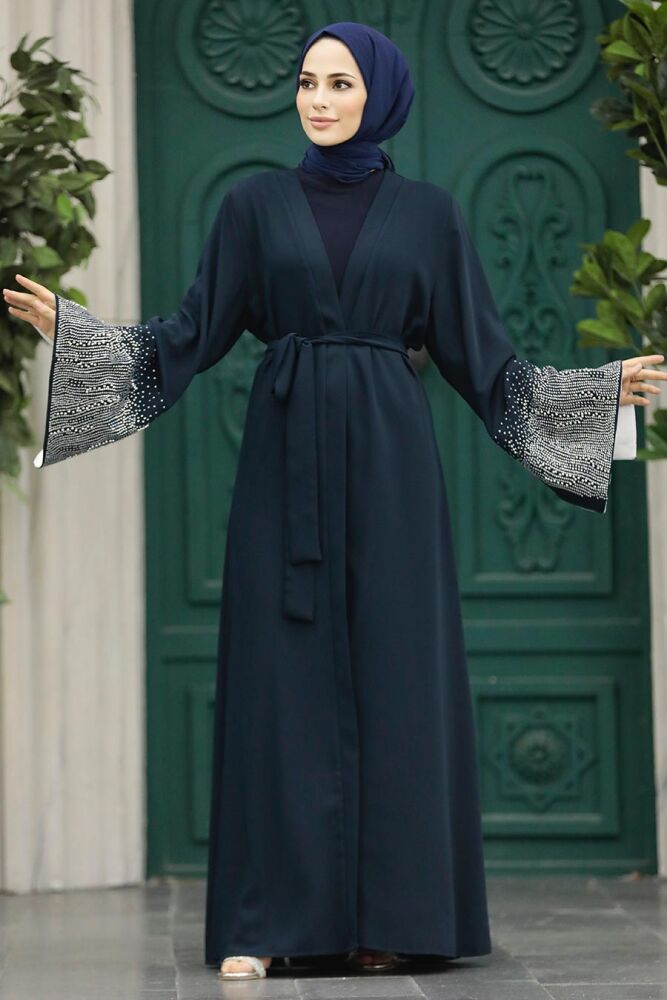 Navy Blue Long Abaya 601800L - 1