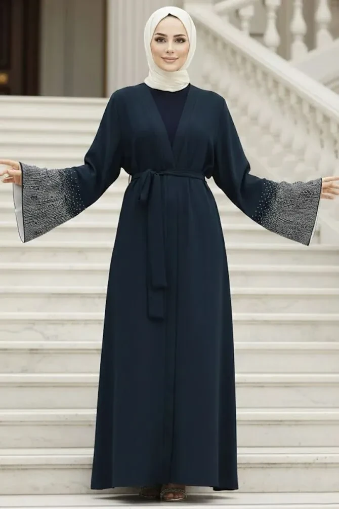 Navy Blue Long Abaya 601800L - 1