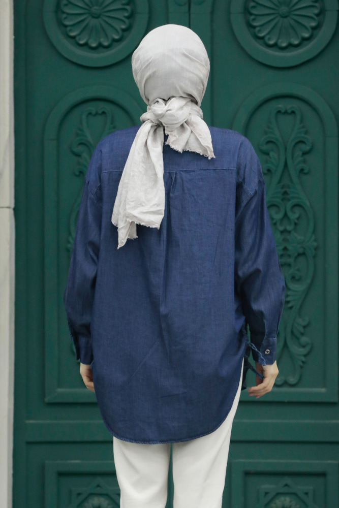 Navy Blue Long Sleeve Tunic 623L - 4