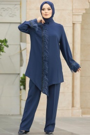 Neva Style - Navy Blue Modest Dual Suit 40025L - Thumbnail