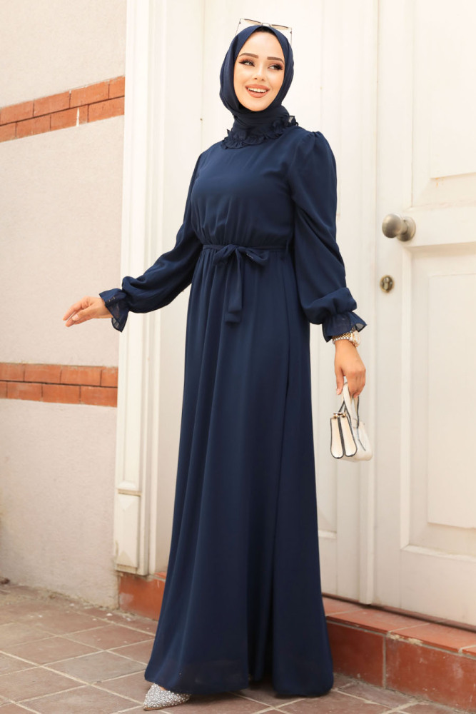 Navy Blue Plus Size Dress 2971L - 2