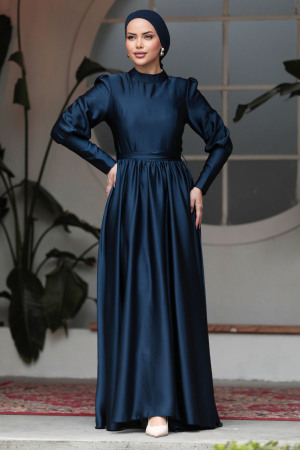 Navy Blue Plus Size Evening Gowns 60801L - 2
