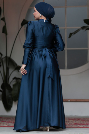 Navy Blue Plus Size Evening Gowns 60801L - 4