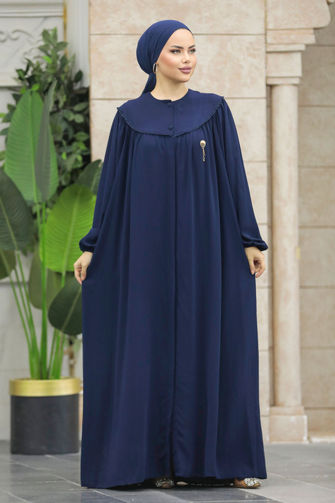 Navy Blue Plus Size Abaya 20134L - 1