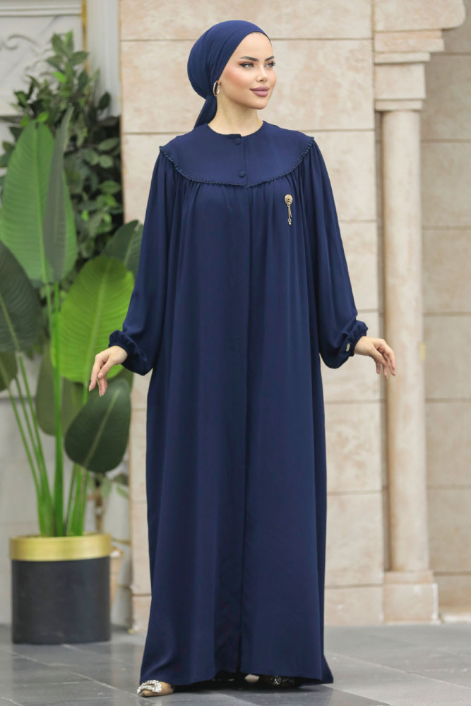 Navy Blue Plus Size Abaya 20134L - 2