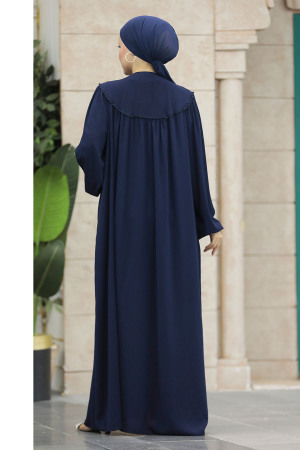 Navy Blue Plus Size Abaya 20134L - 3