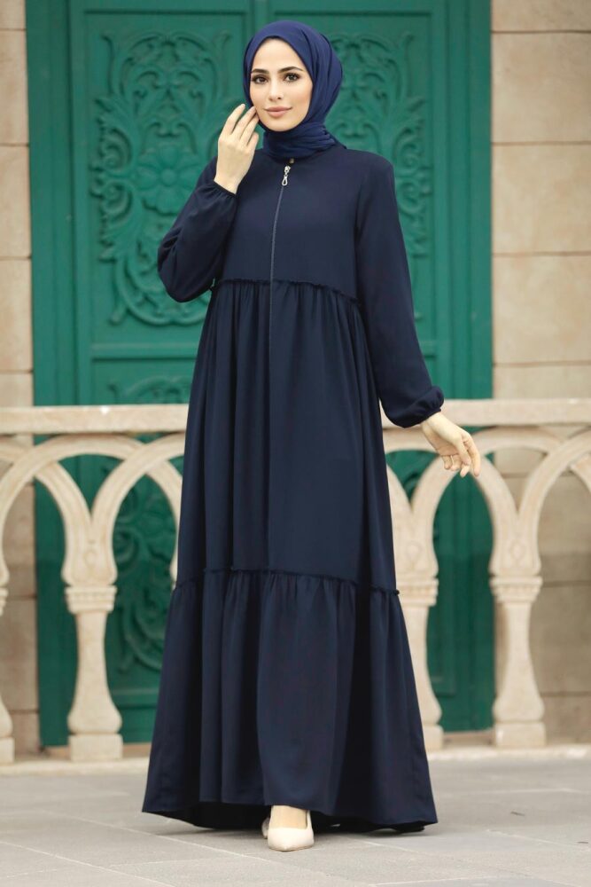 Nayy Blue Women Turkish Abaya 615L - 1