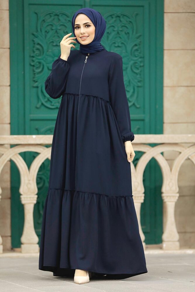 Nayy Blue Women Turkish Abaya 615L - 2