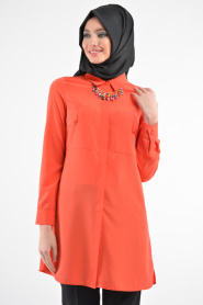 Neva Style - Orange Hijab Tunic 3019T - Thumbnail