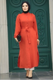 Neva Style - Orange Islamic Clothing Tunic 5933T - Thumbnail