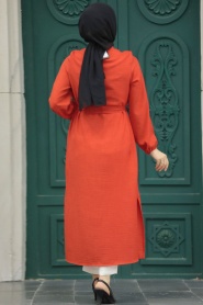 Neva Style - Orange Islamic Clothing Tunic 5933T - Thumbnail