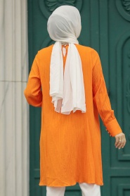 Neva Style - Orange Islamic Clothing Tunic 614T - Thumbnail