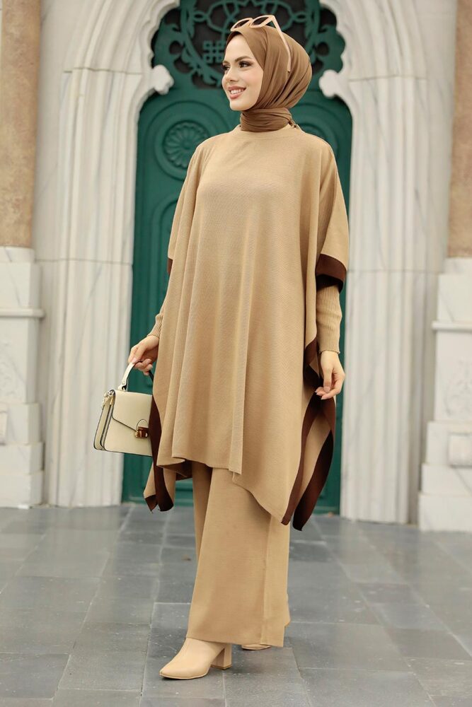 Neva Style - Pançolu Bisküvi Tesettür Triko Üçlü Takım 33850BS - 5