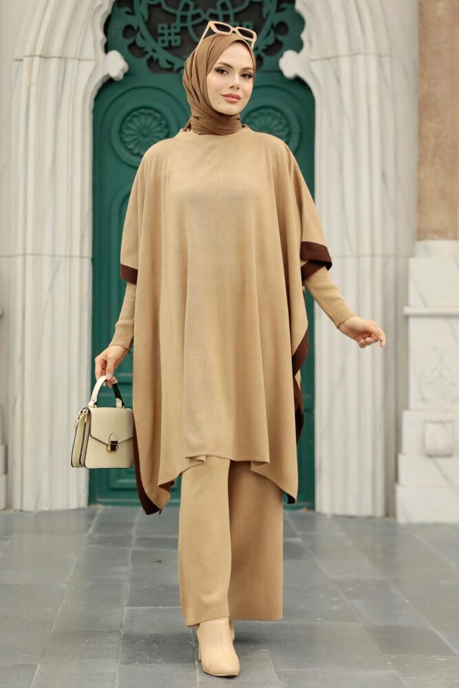 Neva Style - Pançolu Bisküvi Tesettür Triko Üçlü Takım 33850BS - 3