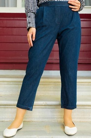 Neva Style - Pantalon Hijab Bleu Marine Poches 10331L - Thumbnail