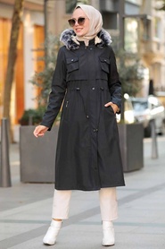 Neva Style - Parka Hijab Noir 51015S - Thumbnail