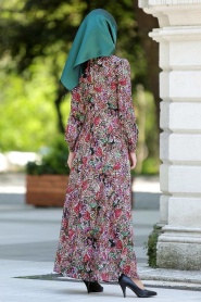 Neva Style - Pattern Hijab Dress 7032-13DSN - Thumbnail