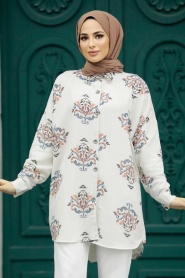Neva Style - Patterned High Quality Tunic 32543DSN2 - Thumbnail